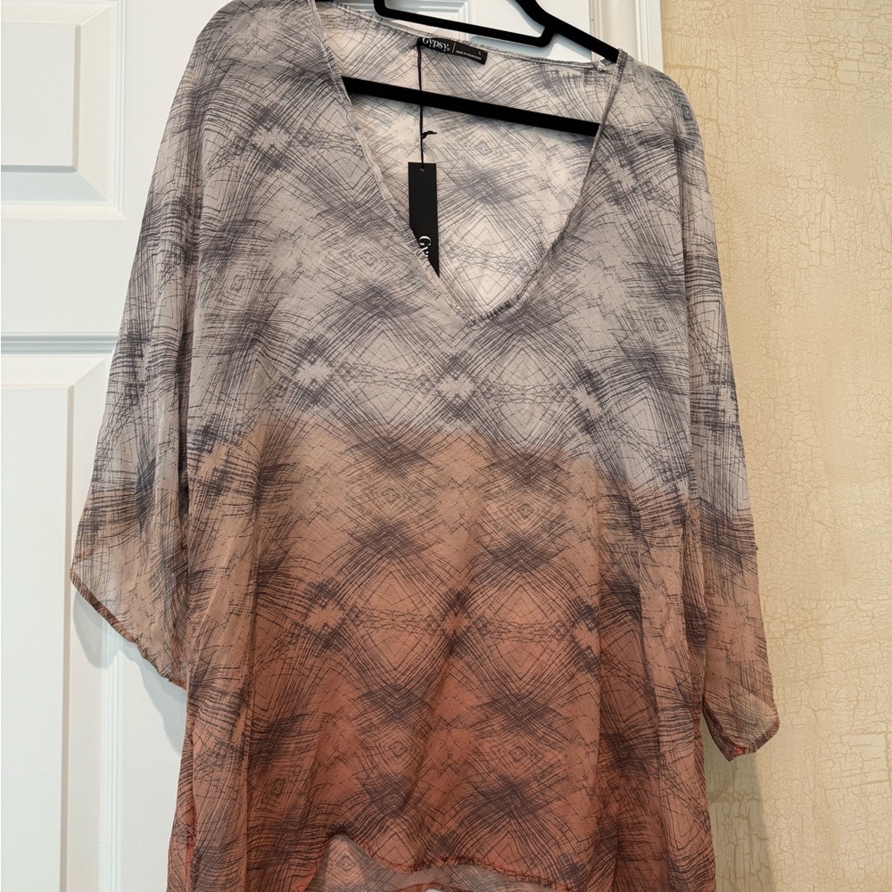 Gypsy Ombre V-Neck Tunic Top